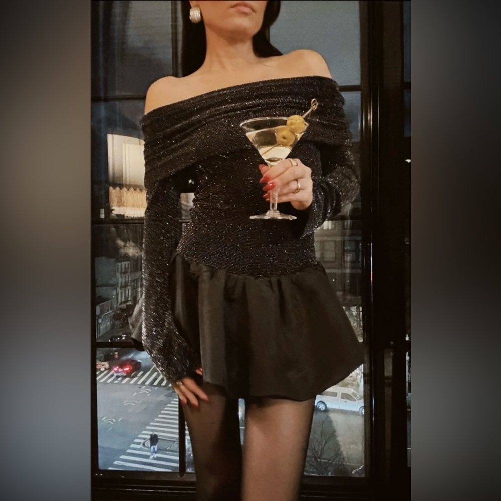 Show Me Your MuMu Black Off-Shoulder Mini Dress